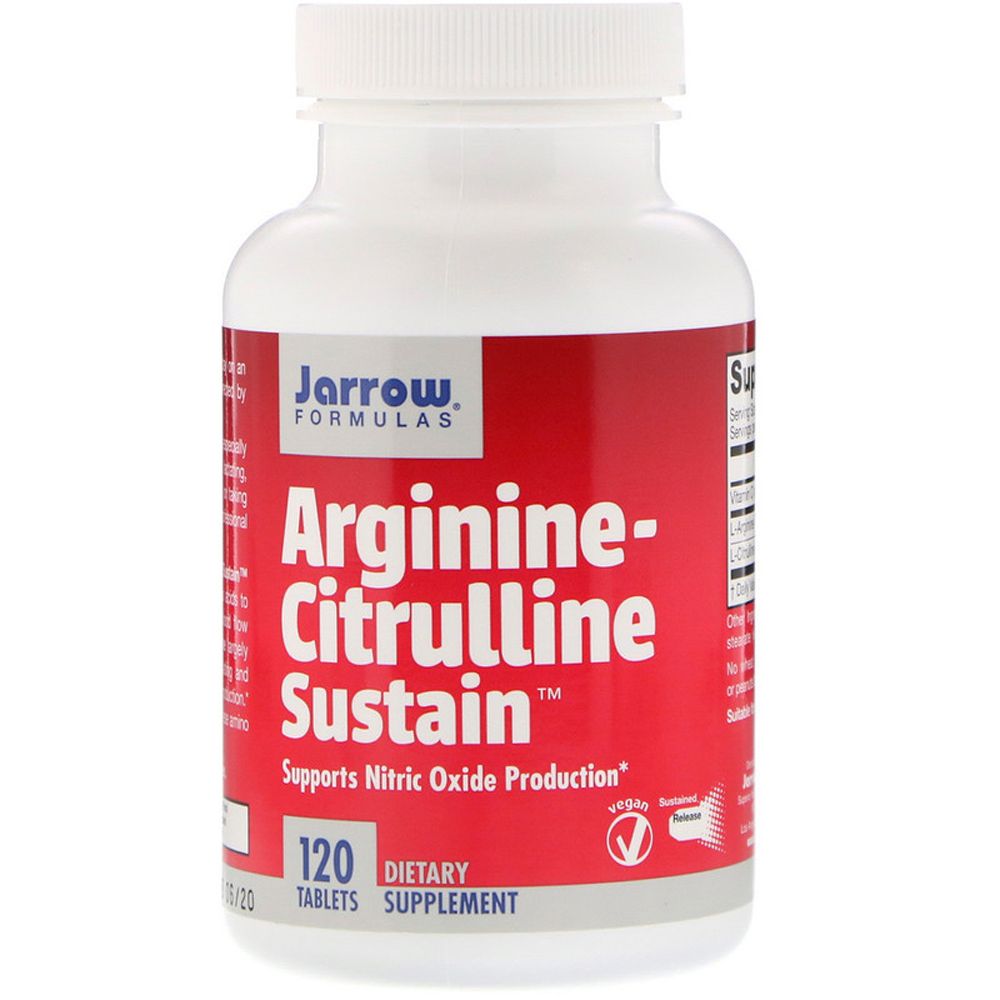 Jarrow Formulas Arginine Citrulline Sustain 120 Tablets Organic Basic