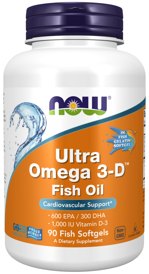 NOW Foods Ultra Omega 3 D 600 EPA 300 DHA 90 Fish Softgels