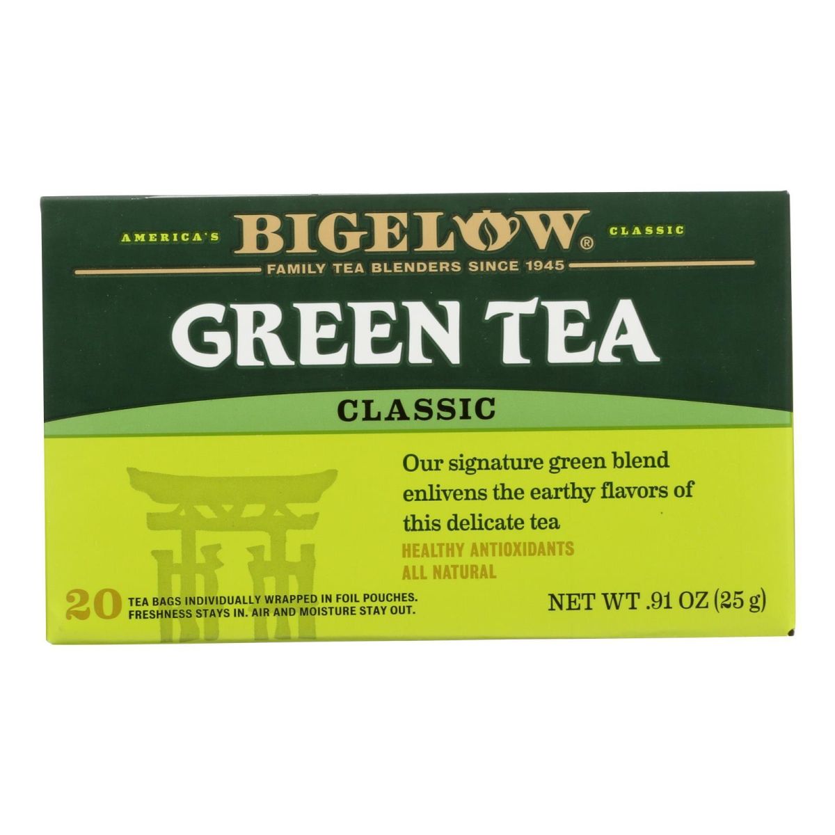 Bigelow Tea Green Tea - Classic - Case Of 6 - 20 Bag - Organic Basic Food