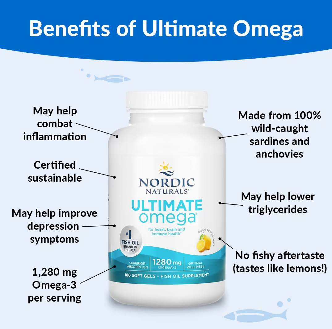 Omega 1280 MG - Lemon (180 Softgels) by Nordic Naturals