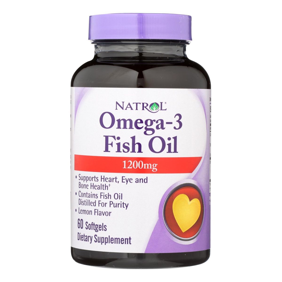 Natrol Omega 3 Fish Oil Lemon 1200 Mg 60 Softgels Organic