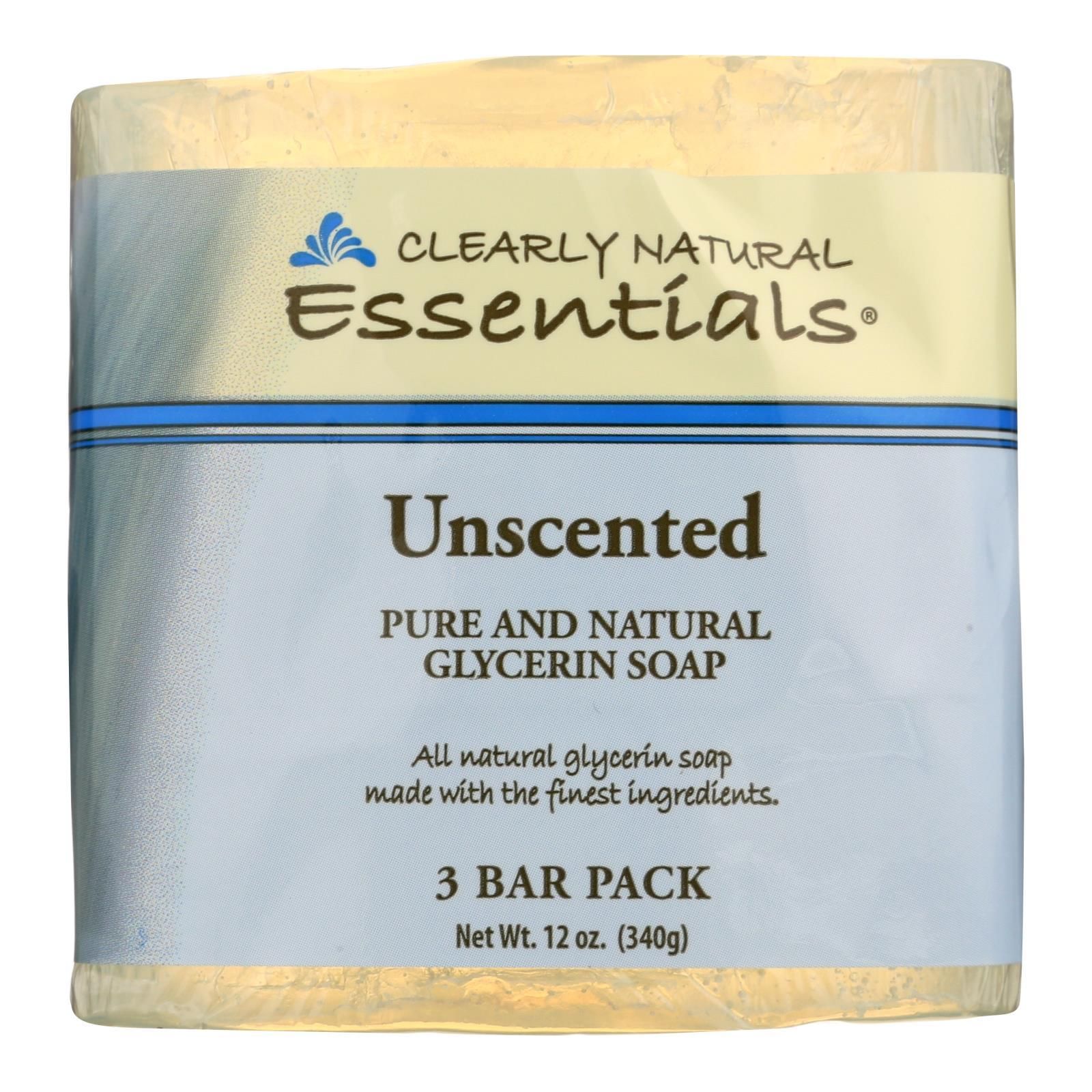 Clearly Natural Bar Soap - Unscented - 3 Pack - 4 Oz - Organic