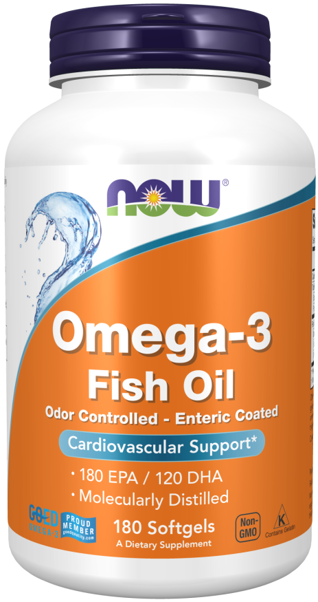 NOW Foods, Omega-3, 180 EPA / 120 DHA, 180 Softgels - Organic Basic Food