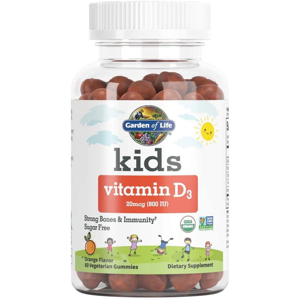 Garden of Life Kids Organic Vitamin D3 Orange Flavor 60 Vegetarian ...