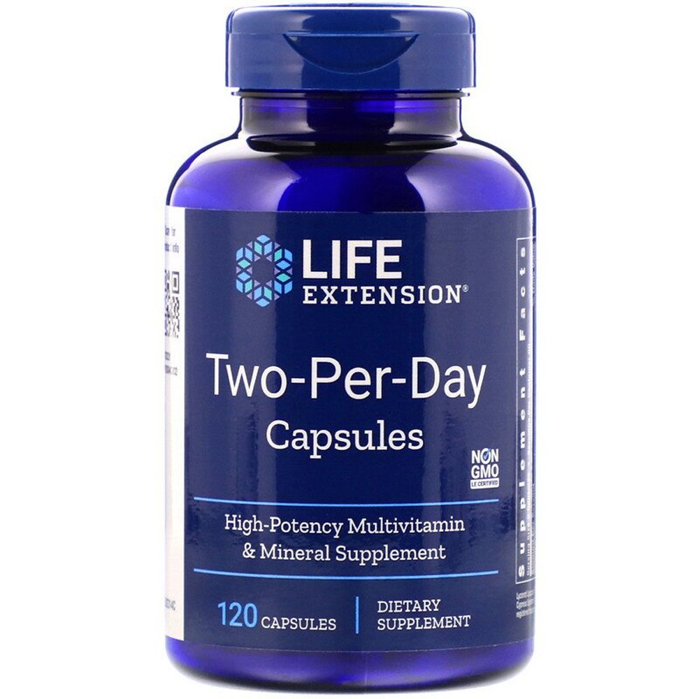 Life Extension Two-Per-Day Capsules 120 Capsules - Organic Basic Food